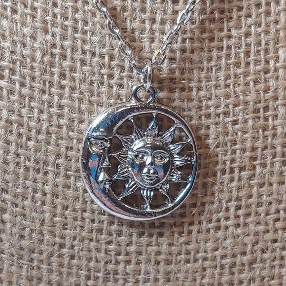 Silver Moon & Sun Necklace - Picture 4 of 9